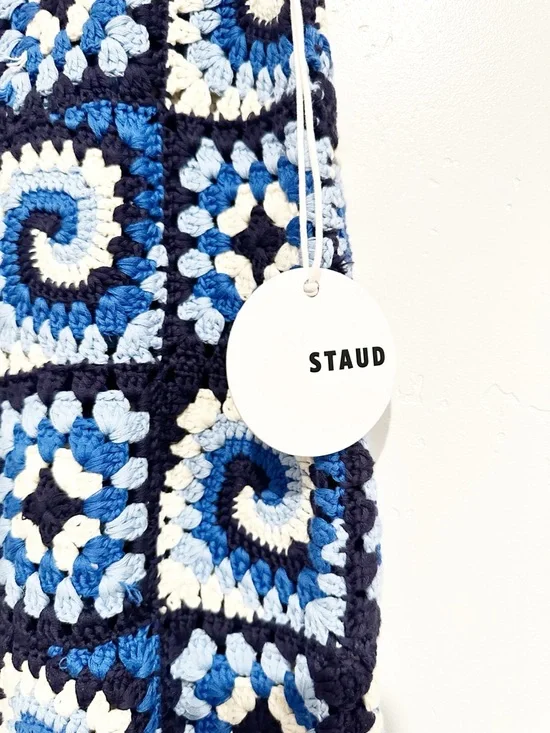 NWT Staud Brazing Cotton Crochet Granny Square Mini Skirt in Acid Cobalt Size XL - Picture 10 of 12